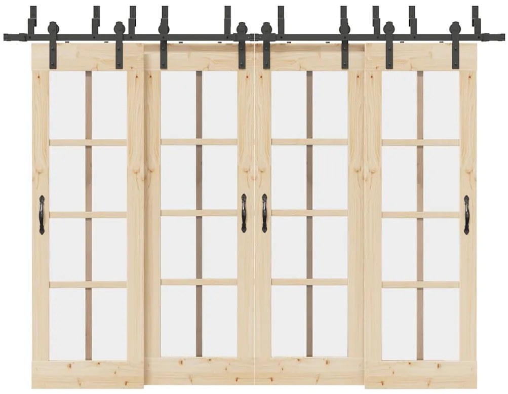 Μηχανισμός Συρόμενης Μεσόπορτας Μαύρος 305 εκ. Ατσάλινος