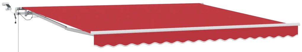 vidaXL Αυτόματη Ανασυρόμενη Τέντα με LED Κόκκινη 400x350 εκ.