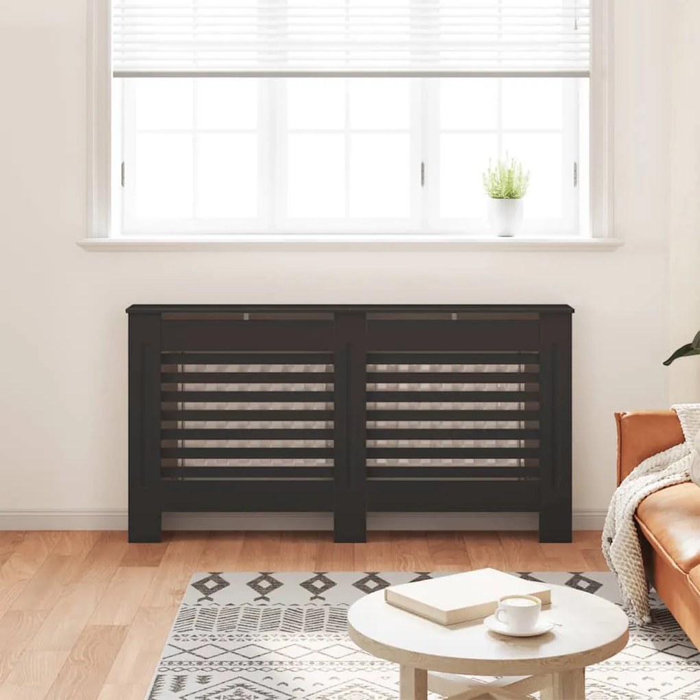 vidaXL Κάλυμμα Καλοριφέρ Μαύρο 152 x 19 x 81,5 εκ. από MDF