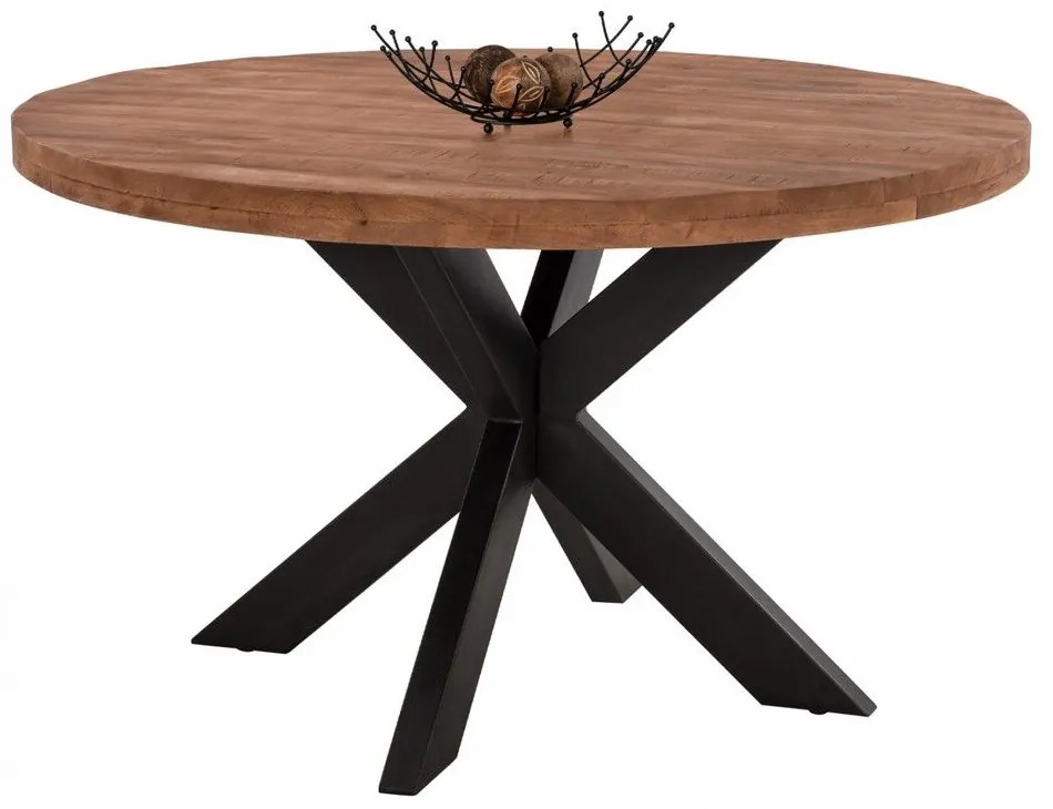 Τραπέζι Wes HM8484.11 Από Μασίφ Ξύλο Mango D130Χ78cm Natural Μέταλλο,Ξύλο