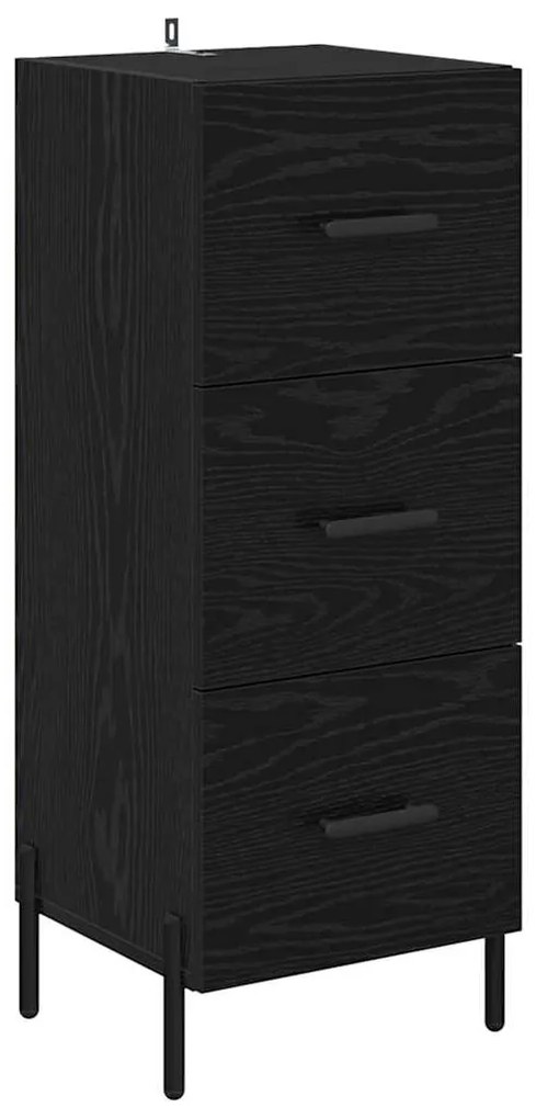 vidaXL Πλαϊνό γραφείο Μαύρη δρυς 34 x 34.5 x 90 εκ Επεξεργασμένο ξύλο