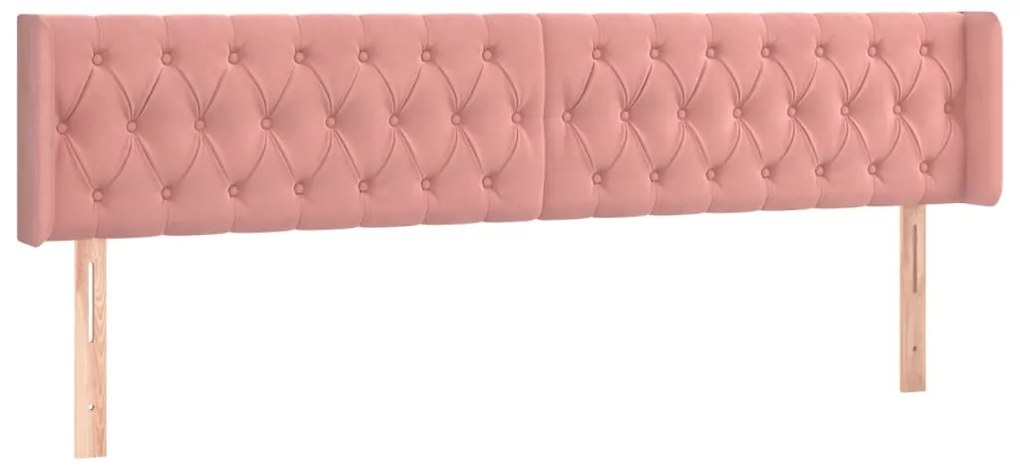 vidaXL Κεφαλάρι με Πτερύγια Ροζ 203x16x78/88 εκ. Βελούδινο