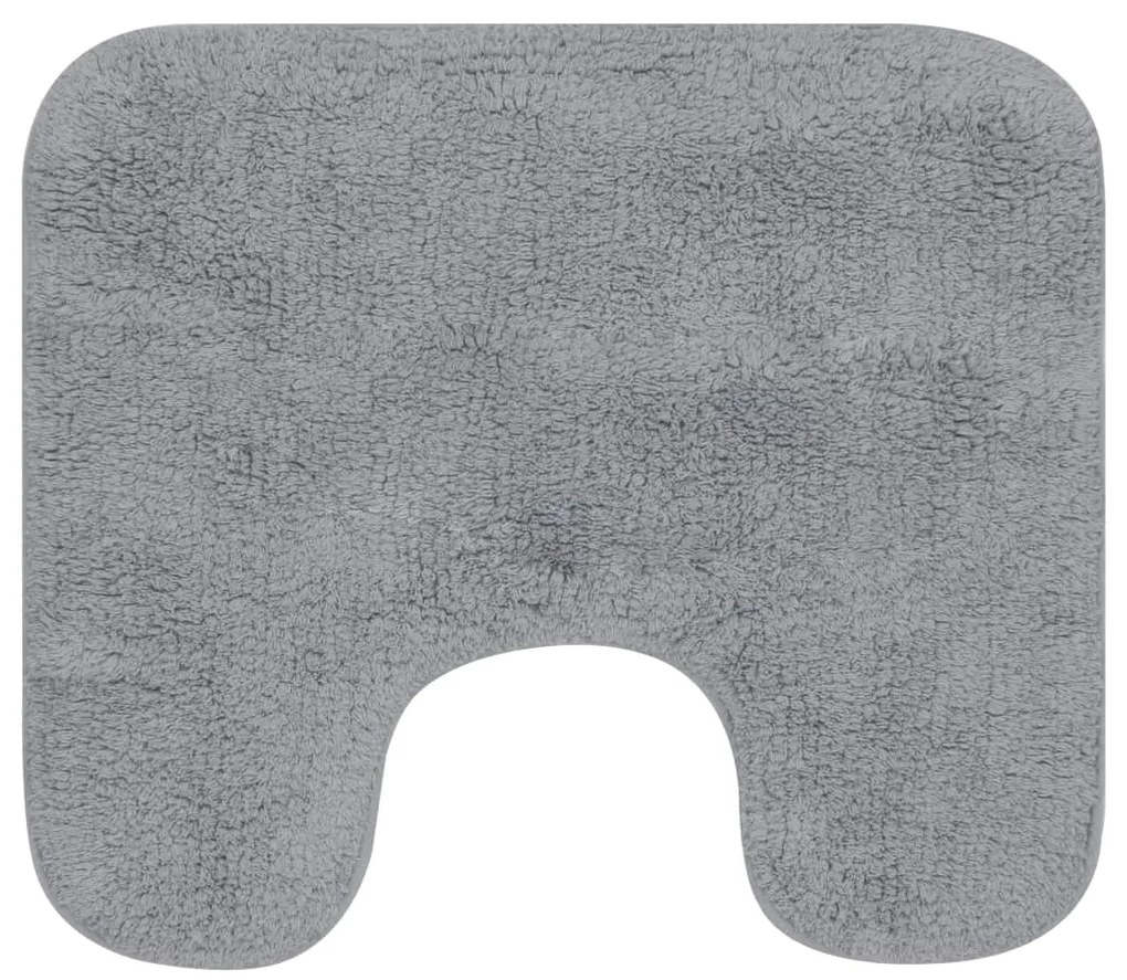 vidaXL Σετ Πατάκια Μπάνιου 3 τεμ. Γκρι Υφασμάτινα