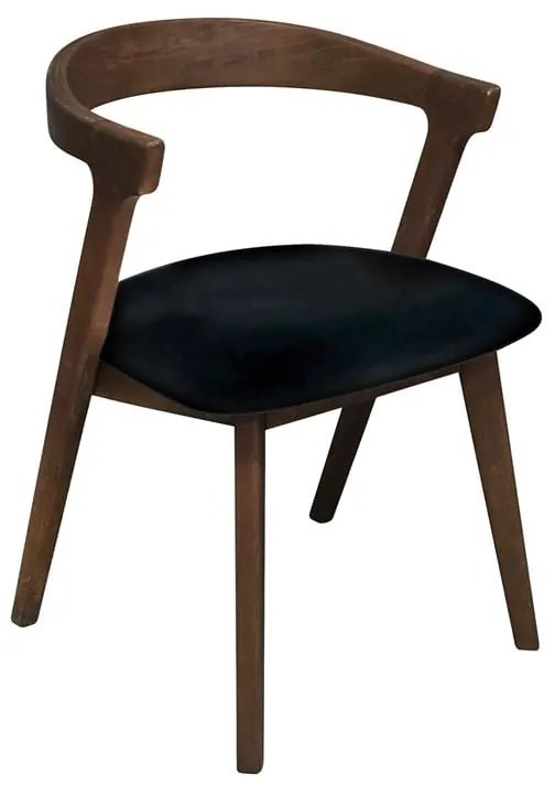 SANDRA Καρέκλα Τραπεζαρίας, Απόχρωση Καρυδί, Pu Μαύρο  52x56x76cm [-Καρυδί-, -Μαύρο-] [-PU - PVC-, -Ξύλο-] Ε7682,1