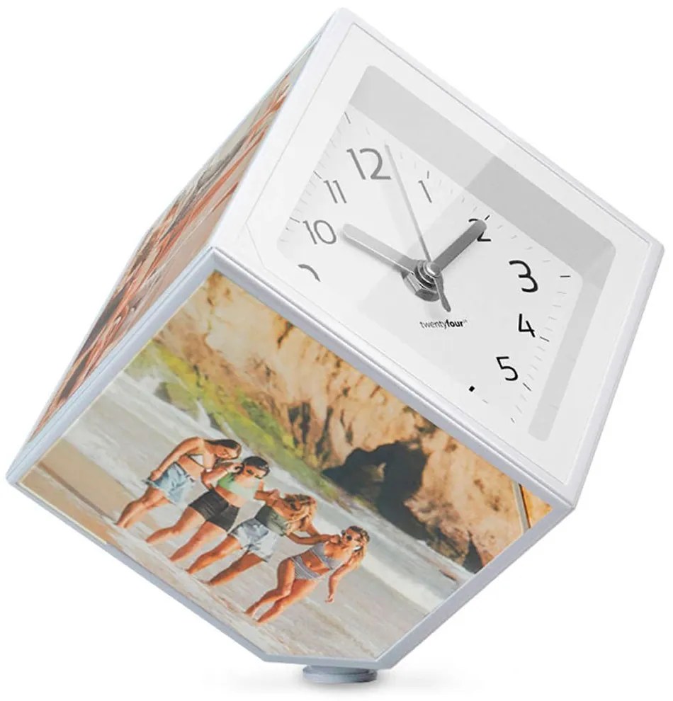 Κορνίζα Περιστρεφόμενη Με Ρολόι 26242 10x10cm White Balvi Plastic
