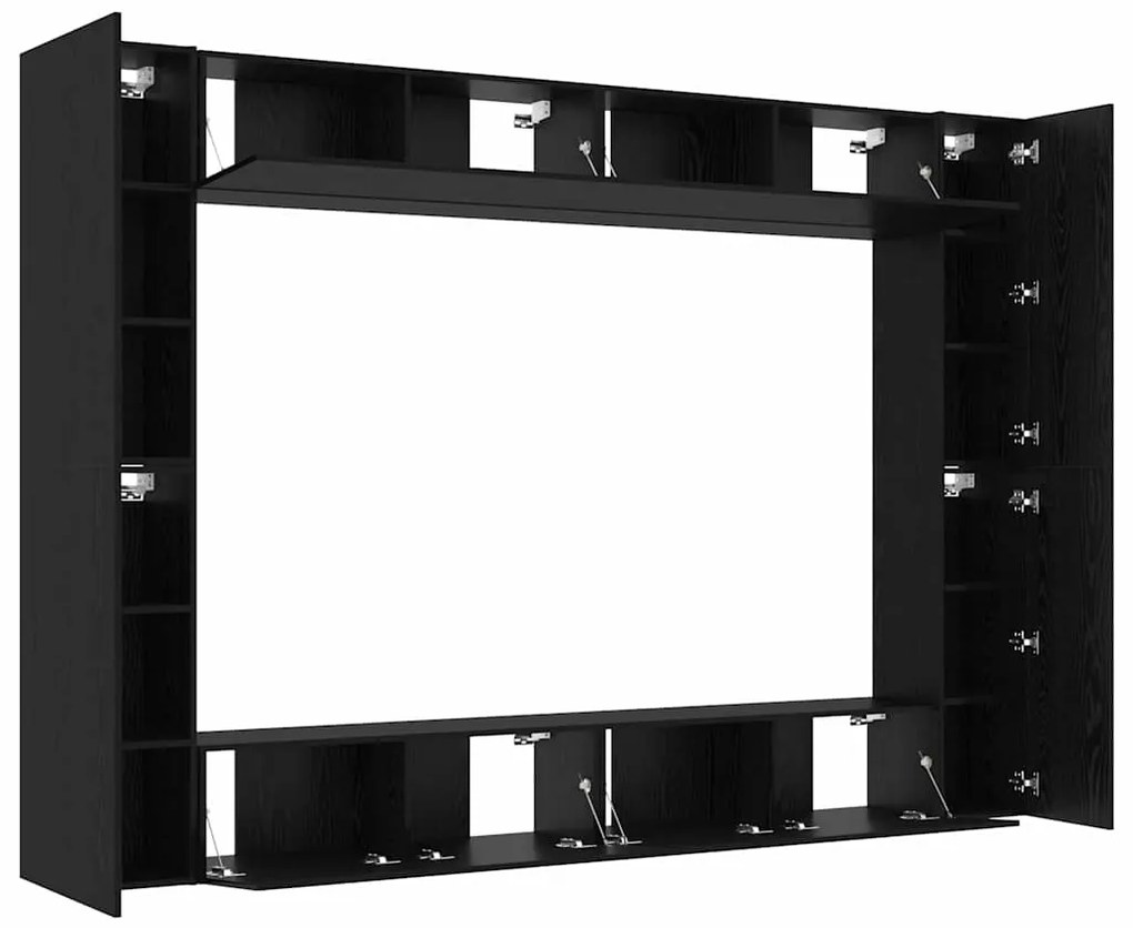 vidaXL Σετ επίπλου τηλεόρασης 8 pcs Μαύρη δρυς 100 x 30 x 30 cm
