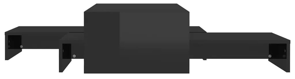 vidaXL Τραπεζάκι Ζιγκόν Γυαλιστερό Μαύρο 100x100x26,5 εκ. Μοριοσανίδα