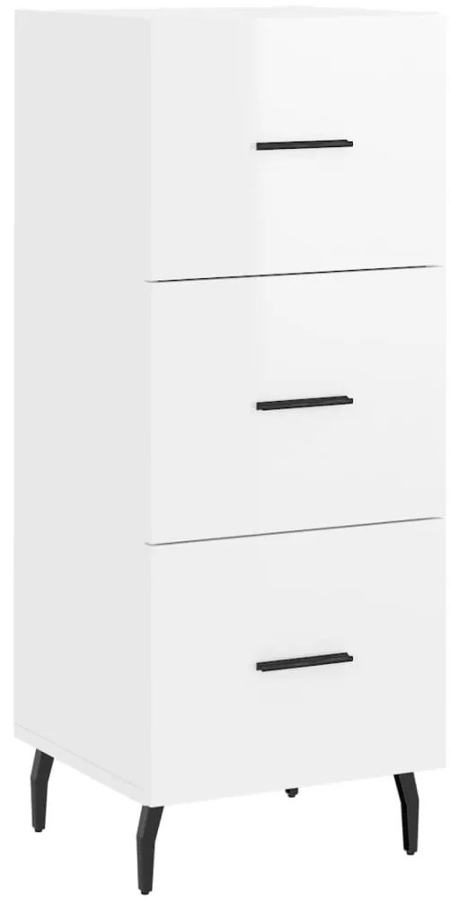 vidaXL Ντουλάπι Γυαλιστερό Λευκό 34,5x34x90 εκ. Επεξεργασμένο Ξύλο