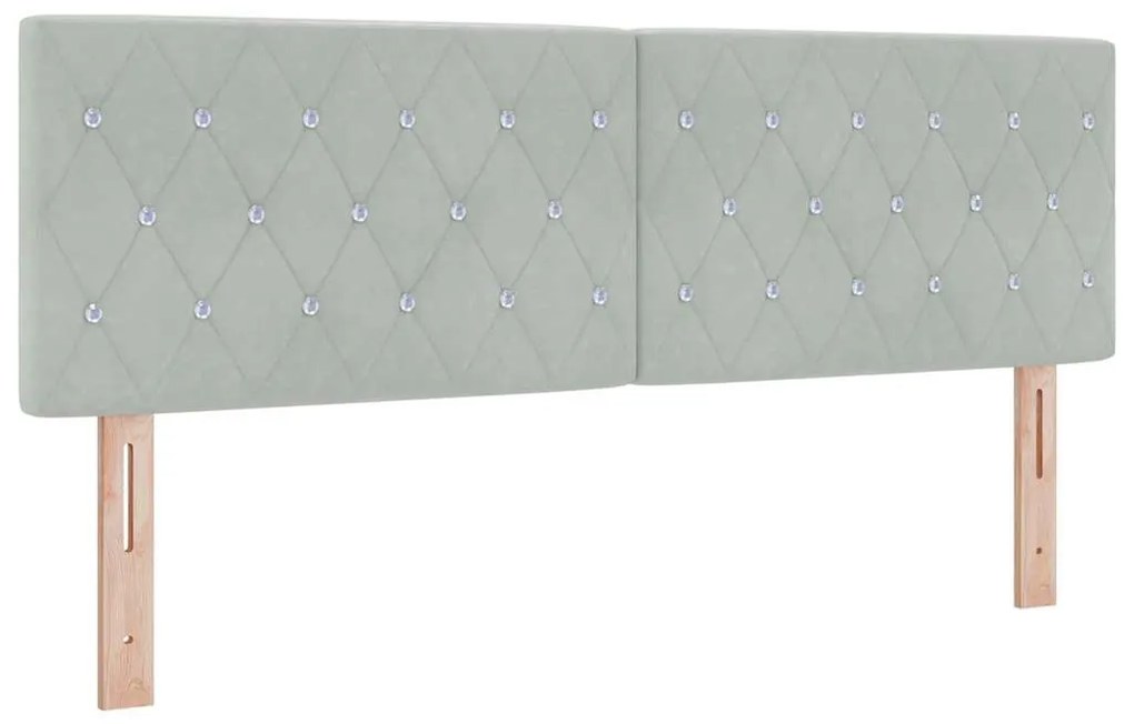 vidaXL κρεβάτι box spring με μαξιλάρι  ανοιχτό γκρι 140x190 εκ. βελούδο