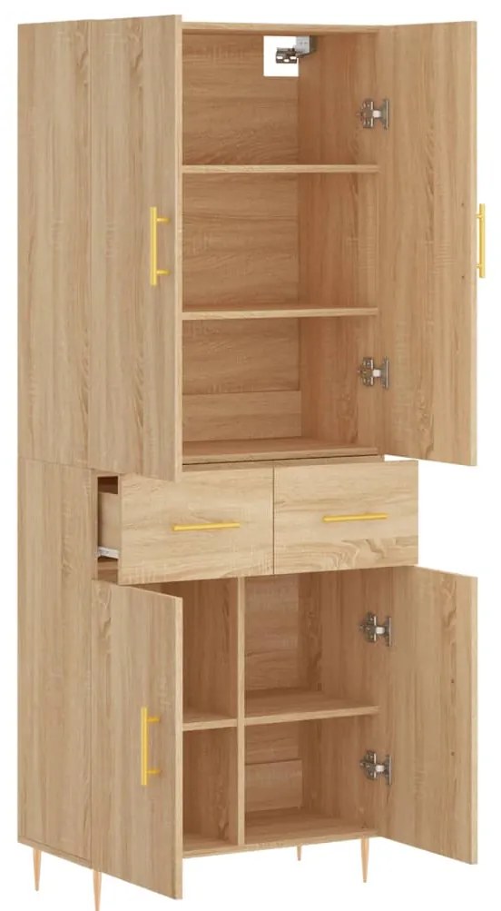 vidaXL Ντουλάπι Sonoma δρυς 69,5 x 34 x 180 εκ. από Επεξεργασμένο Ξύλο