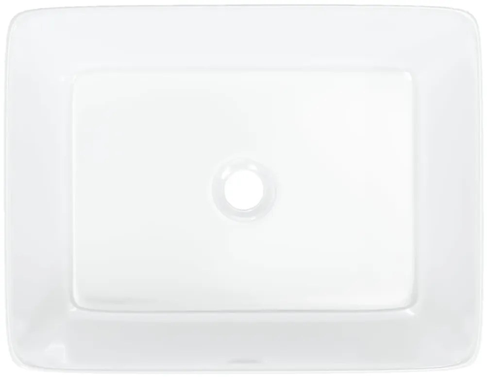 vidaXL Νιπτήρας Ορθογώνιος Λευκός 48 x 37 x 13 εκ. Κεραμικός