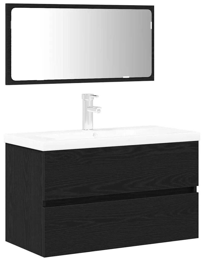 vidaXL Σετ Επίπλων Μπάνιου 3 pcs Μαύρη δρυς 80 x 38.5 x 45 cm