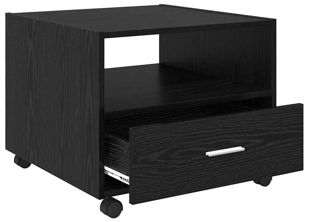 vidaXL Τραπεζάκι σαλονιού with Drawer Μαύρη δρυς 55 x 55 x 45 cm