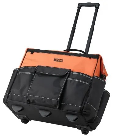 VEVOR Rolling Tool Bag 27 Pockets Heavy Duty Roller Tool Bag on Wheels