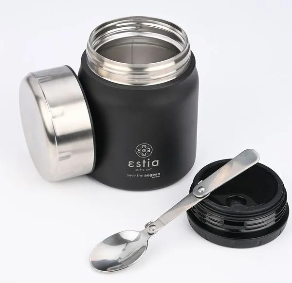 Estia Θερμός Φαγητοδοχείο Lunch Pot Save The Aegean 0.5lt Midnight Black 01-21658