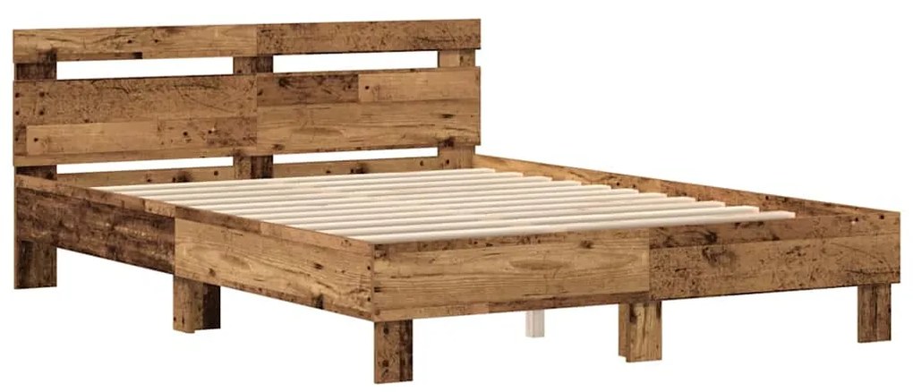 vidaXL Σκελετός Κρεβατιού Παλαιό ξύλο 140 x 190 cm Επεξεργασμένο ξύλο