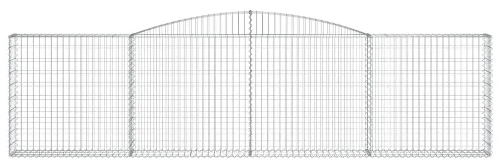 Συρματοκιβώτια Τοξωτά 6 τεμ. 400x30x100/120 εκ. Γαλβαν. Ατσάλι - Ασήμι