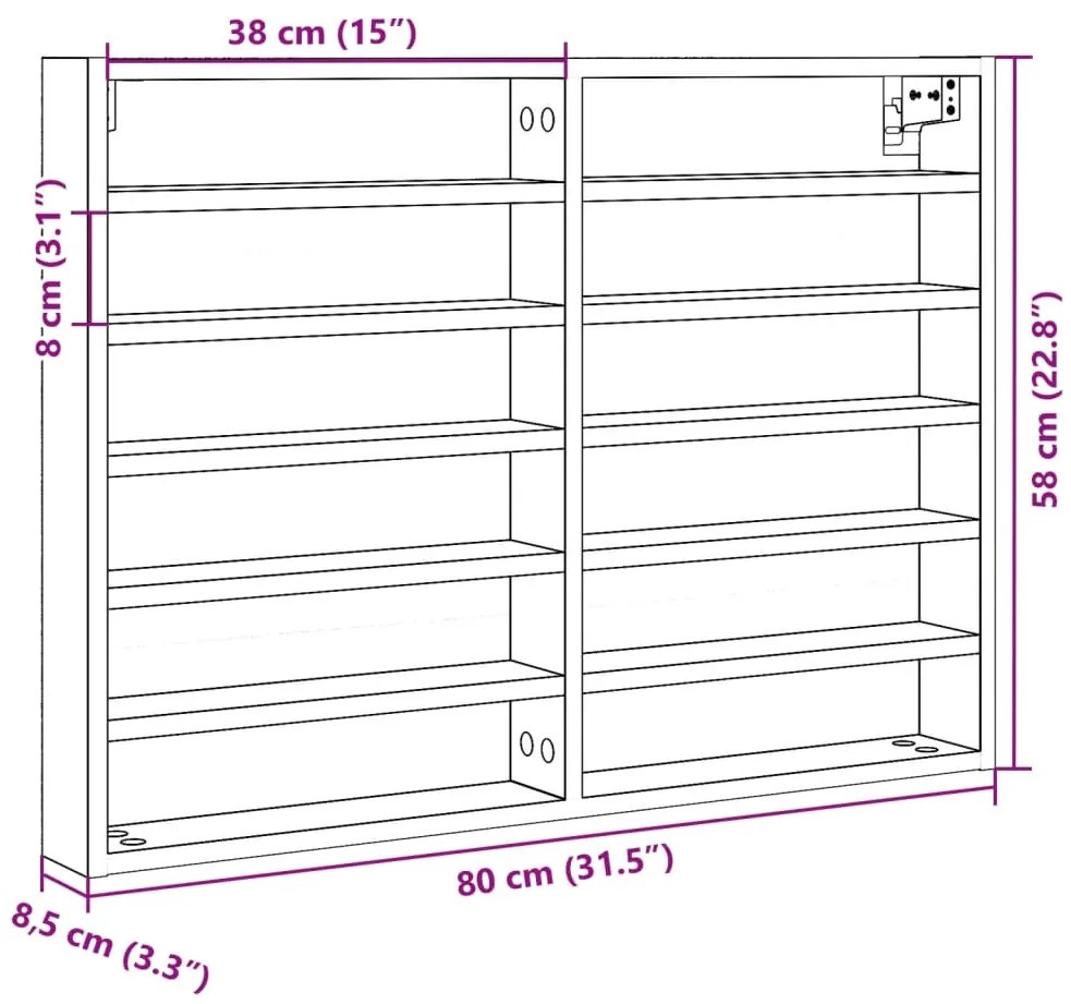 ΒΙΤΡΙΝΑ ΧΡΩΜΑ SONOMA ΔΡΥΣ 80X8,5X58 ΕΚ. ΑΠΟ ΜΟΡΙΟΣΑΝΙΔΑ 847956