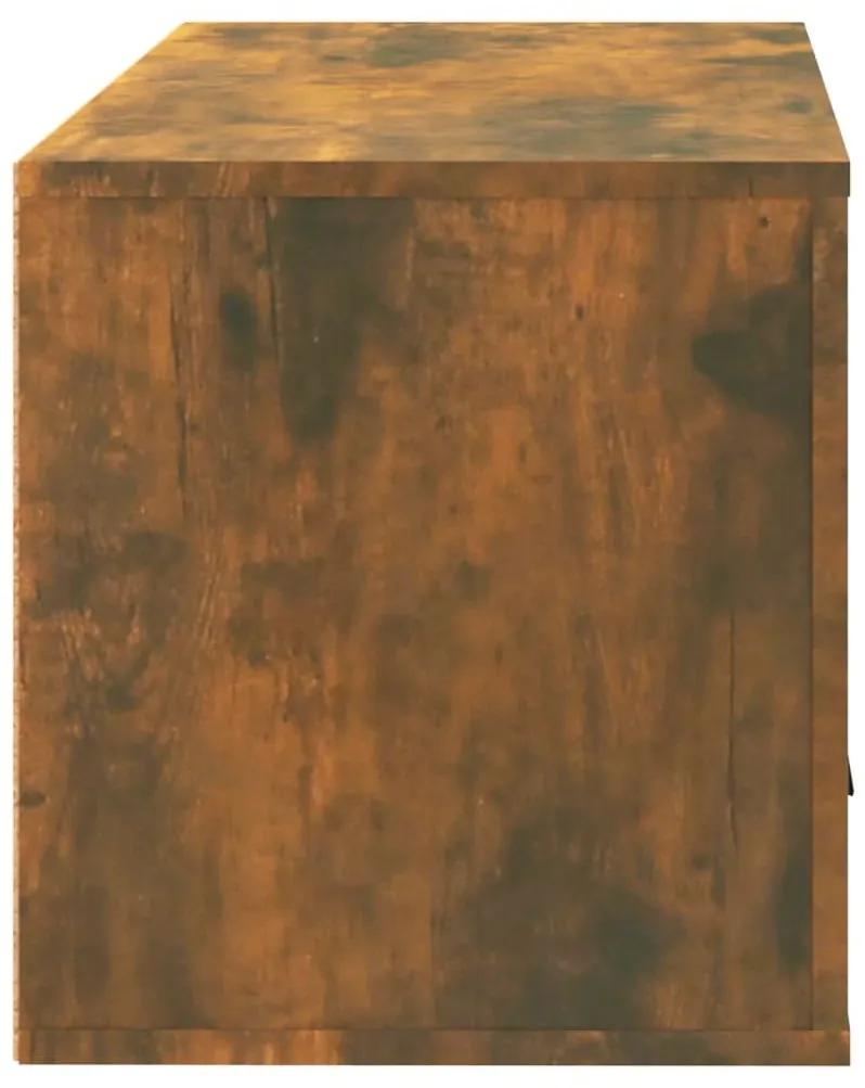 Παπουτσοθήκη Επιτοίχια Καπν. Δρυς 70x35x38 εκ Μασίφ Ξύλο Πεύκου - Καφέ
