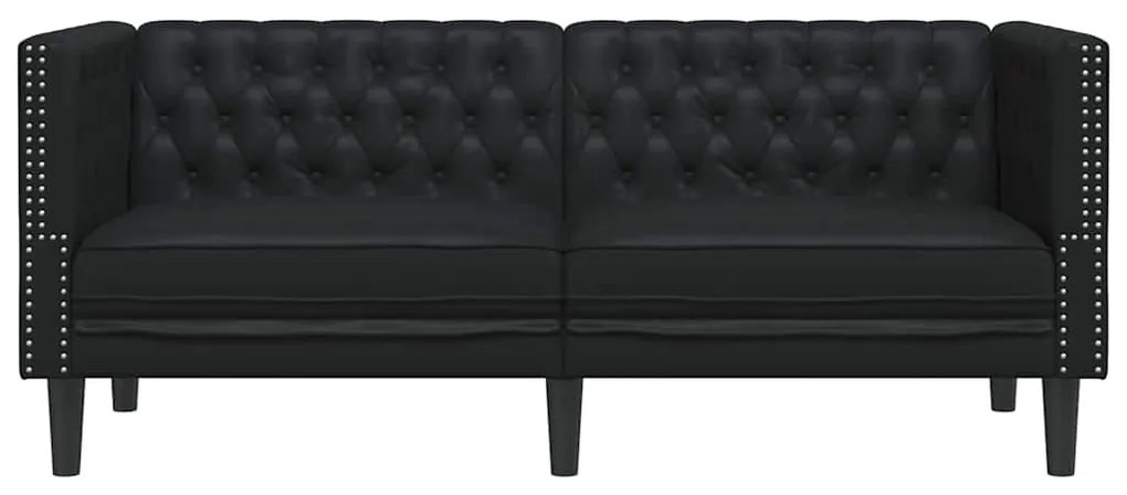 vidaXL Καναπές Chesterfield Μαύρο 174 x 74.5 x 70.5 εκ. Τεχνητό δέρμα