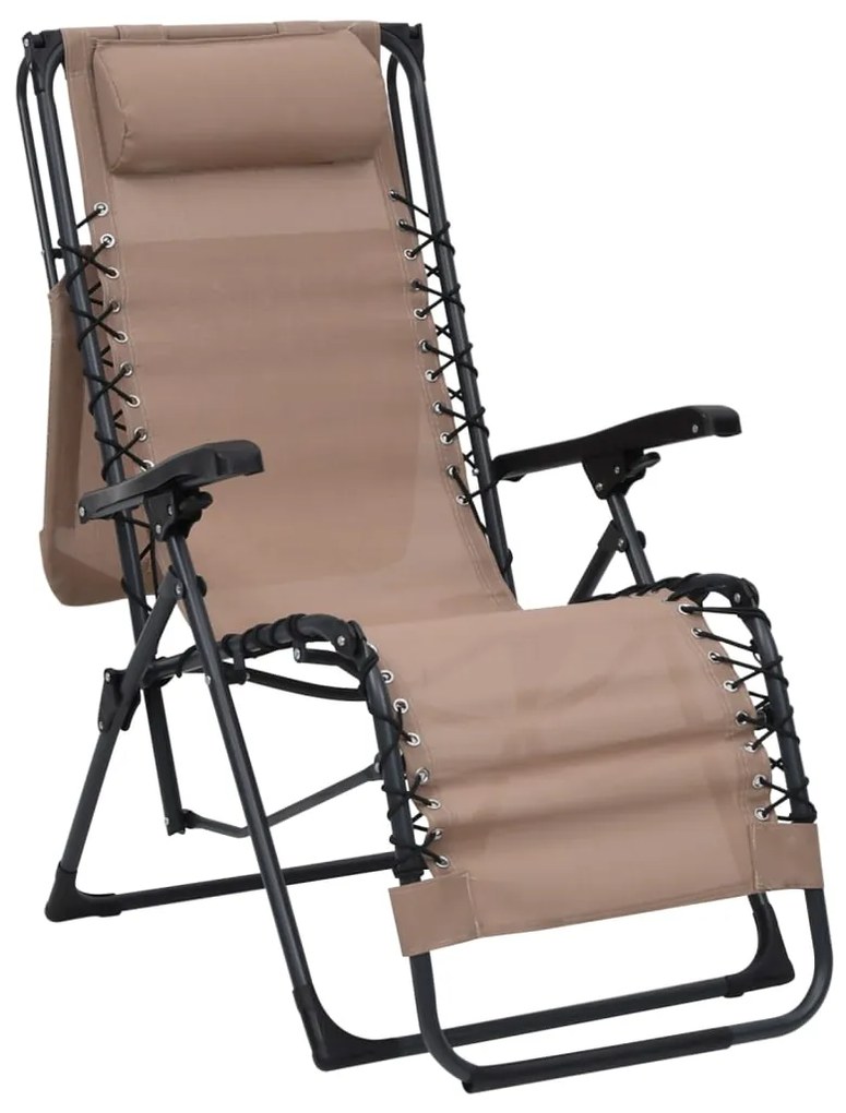 vidaXL Καρέκλες Εξ. Χώρου Πτυσσόμενες 2 τεμ. Taupe από Textilene