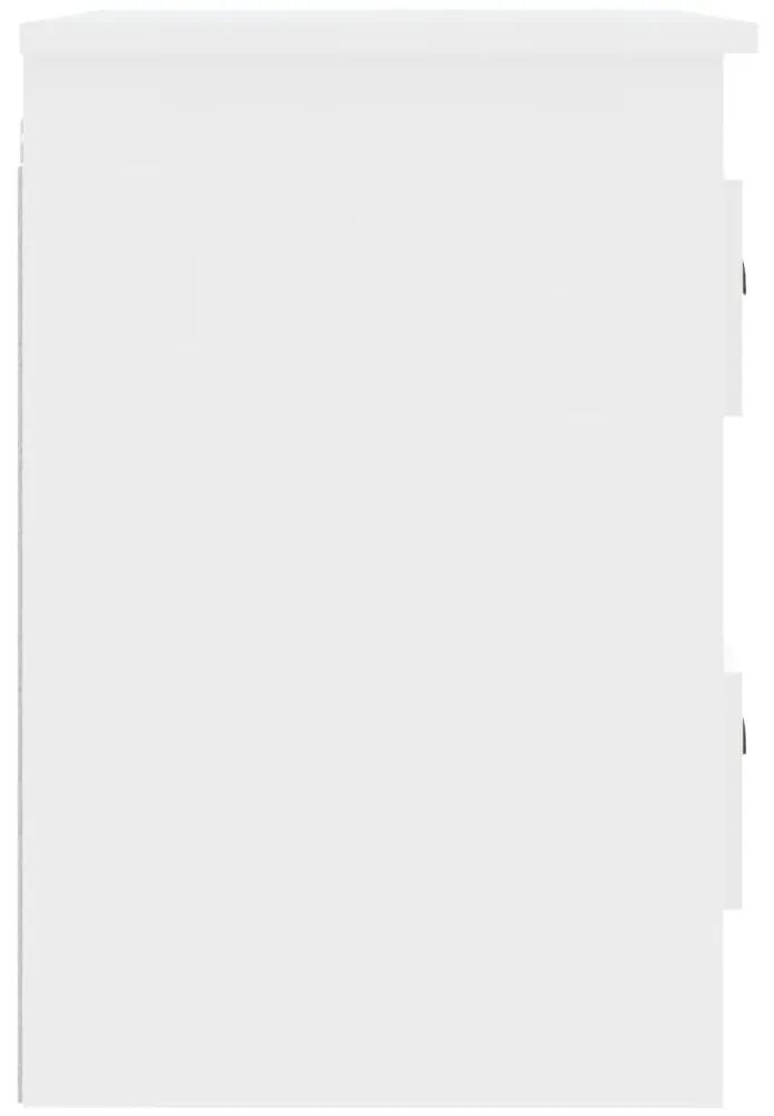 Κομοδίνο Επιτοίχιο Γυαλιστερό Λευκό 41,5 x 36 x 53 εκ. - Λευκό