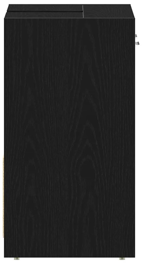 Ντουλάπι Νιπτήρα Μπάνιου Μαύρο Δρυς 60x33x60 εκ. Επεξ. Ξύλο - Μαύρο
