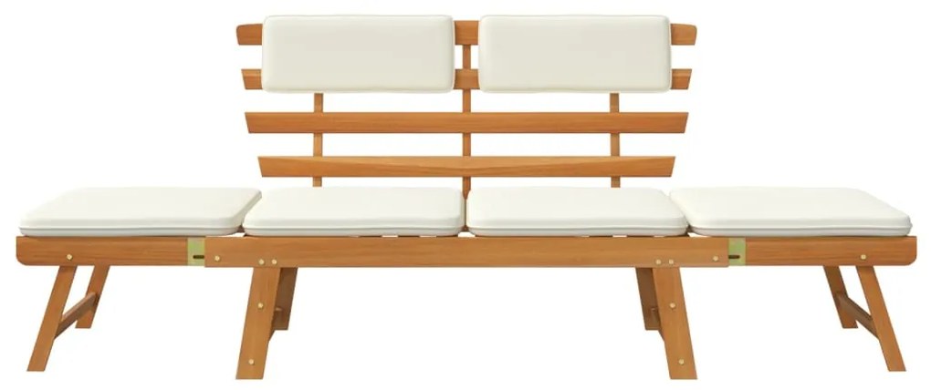 vidaXL Παγκάκι Κήπου 2 Σε 1 190 εκ. Μασίφ Ξύλο Ακακίας με Μαξιλάρια