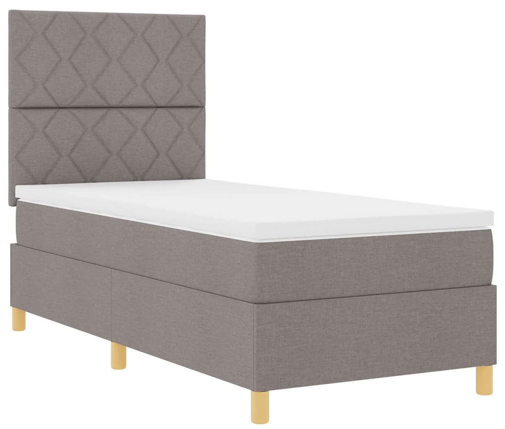 vidaXL Κρεβάτι Box Spring με Στρώμα Ταφ 100x200 εκ. Ύφασμα