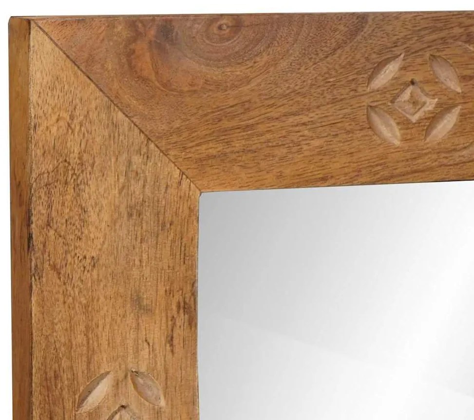 vidaXL Καθρέφτης Ανοιχτό καφέ 57 x 70 x 3 εκ Μασίφ ξύλο μάνγκο