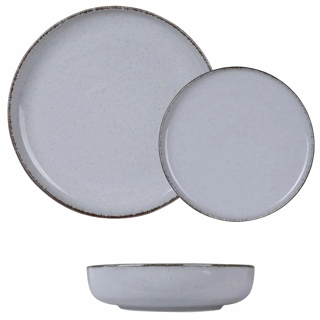 Σερβίτσιο Πιάτων Πορσελάνης Pearl Mood Γκρι – Σετ 18τμχ - Kutahya Porselen