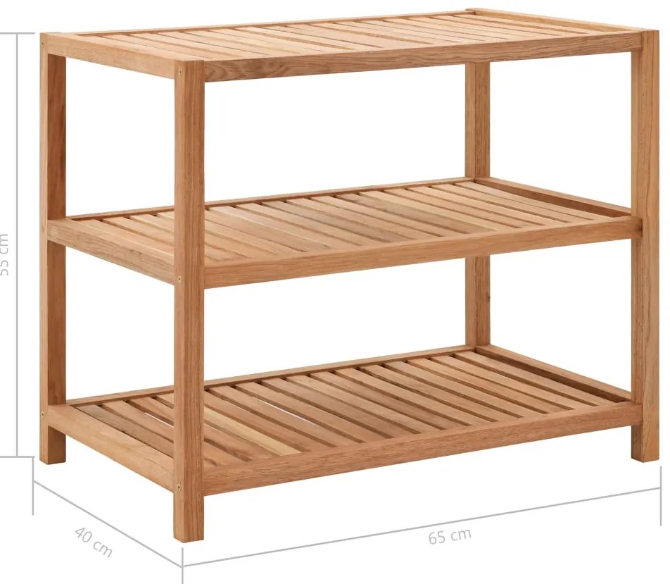 vidaXL Ραφιέρα Μπάνιου 65 x 40 x 55 εκ. από Μασίφ Ξύλο Καρυδιάς