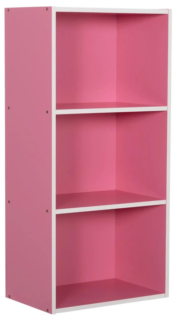 WALL SHELF RACK CUBICON  MELAMINE IN PINK-WHITE 38,5x23,5x80Hcm.