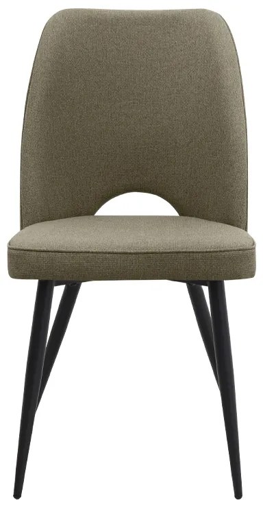 Καρέκλα τραπεζαρίας Christy Megapap λαδί ύφασμα - μεταλλικό μαύρο πόδι 47x59x90εκ.
