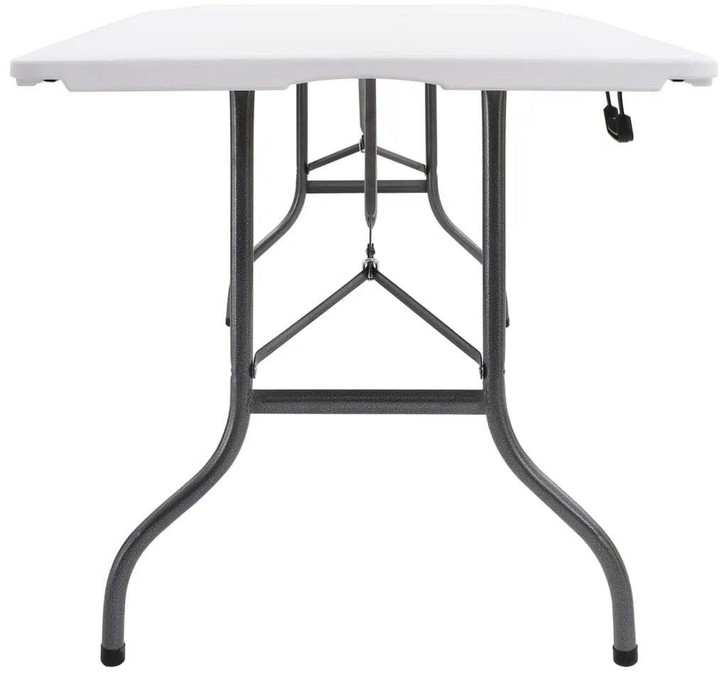 vidaXL Τραπέζι Κήπου Πτυσσόμενο Λευκό 180 x 72 x 72 εκ. από HDPE