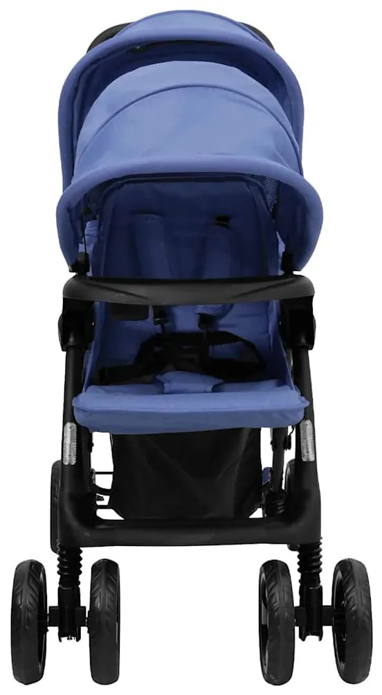 vidaXL Καρότσι Διδύμων Ναυτικό Μπλε Ατσάλινο