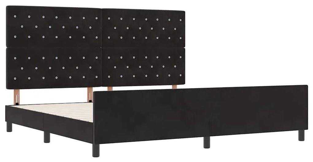 vidaXL Σκελετός Κρεβατιού με κεφαλάρι Μαύρο 200 x 200 cm Βελούδο