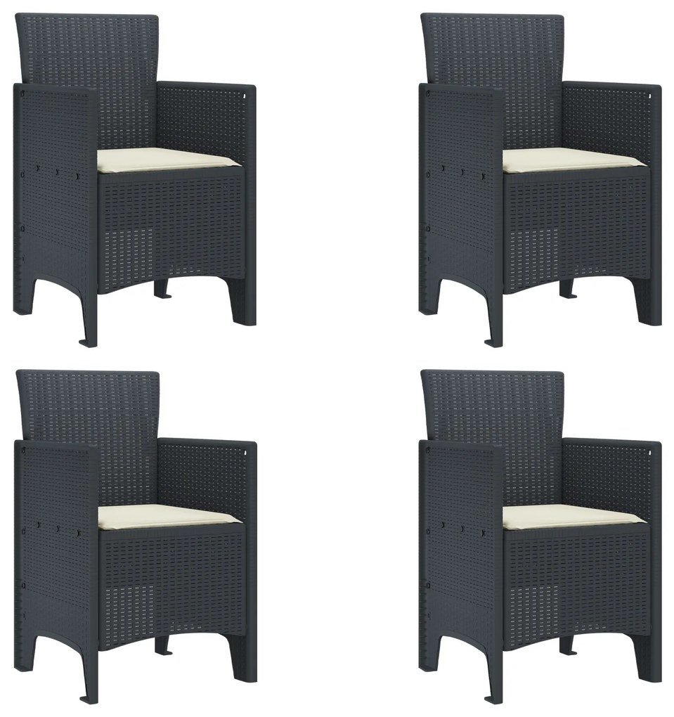 vidaXL Σετ Τραπεζαρίας Κήπου με Μαξιλάρια 5 pcs Ανθρακί