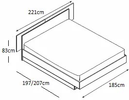 Κρεβάτι ξύλινο ELITE 180x200 DIOMMI 45-251