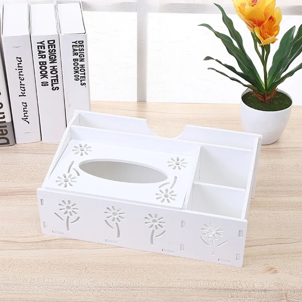 Intra απο ξύλο plywood 3mm-4mm πάχος - Desk Organizer με χαρτοπετσέτα αποθήκευσης Organizer Tissue Box Θήκη στυλό Δίασταση 30x30 cm Intraeaxys-eo4qlxg7