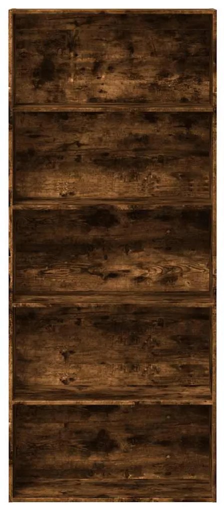 Ντουλάπι βιβλίων καπνιστή δρυς 80x30x189 cm Κατασκευασμένο ξύλο - Καφέ