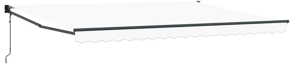 vidaXL Αυτόματη Ανασυρόμενη Τέντα Λευκή 450x300 cm