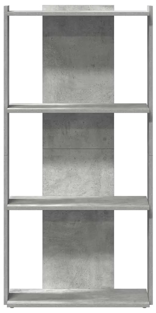 vidaXL Βιβλιοθήκη 3 επιπέδων Μπετόν Γκρι 60x30x120 cm Ξύλινη κατασκευή