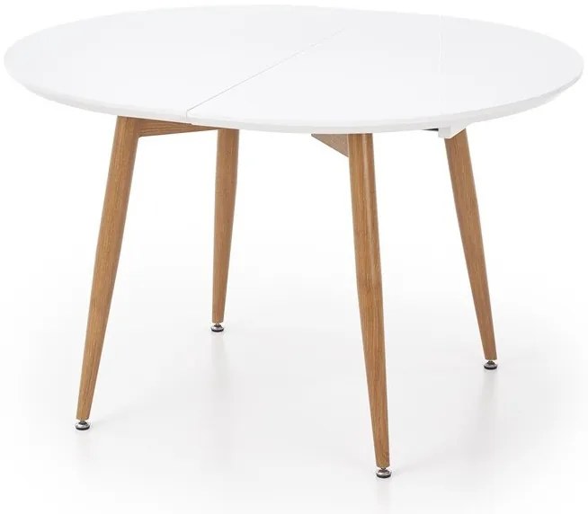 Τραπέζι Houston 567, Άσπρο, Μελί δρυς, 75x100x120cm, 51 kg, Επιμήκυνση, Ινοσανίδες μέσης πυκνότητας, Μέταλλο | Epipla1.gr