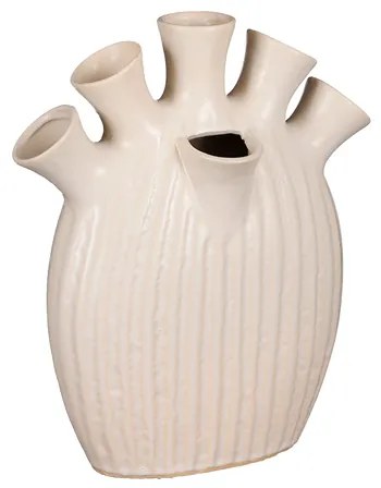ΒΑΖΟ ΜΕ ΥΠΟΔΟΧΕΣ ΚΡΕΜ Saul tulip ΚΕΡΑΜΙΚΟ l26xw14xh30,5cm