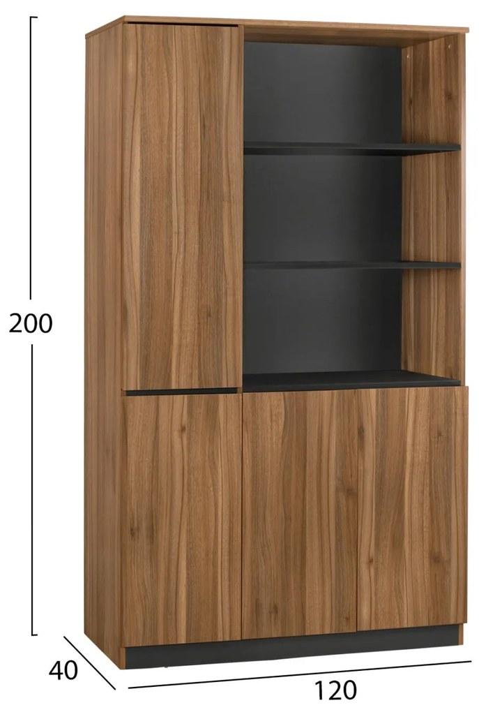 Βιβλιοθήκη γραφείου επαγγελματική Supreme 120Χ40Χ200 Υεκ. 120x40x200 εκ.