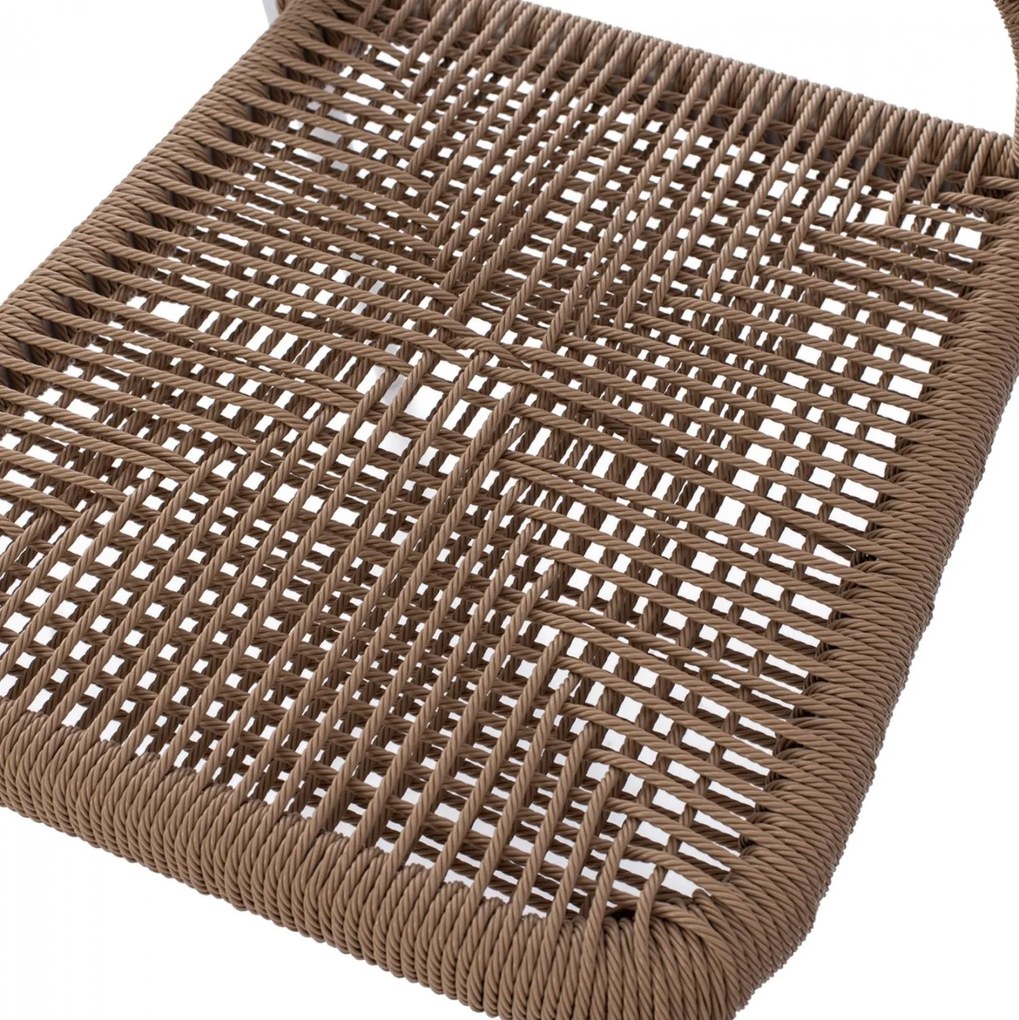 Καρέκλα C5770.01 Αλουμινίου Λευκή με Σχοινί PE Μπέζ 45x63x82Υ εκ. 45x63x82 εκ.