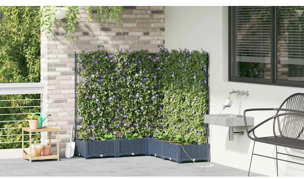 vidaXL Ζαρντινιέρες κήπου Γκρι 120 x 120 x 126 cm Ατσάλι