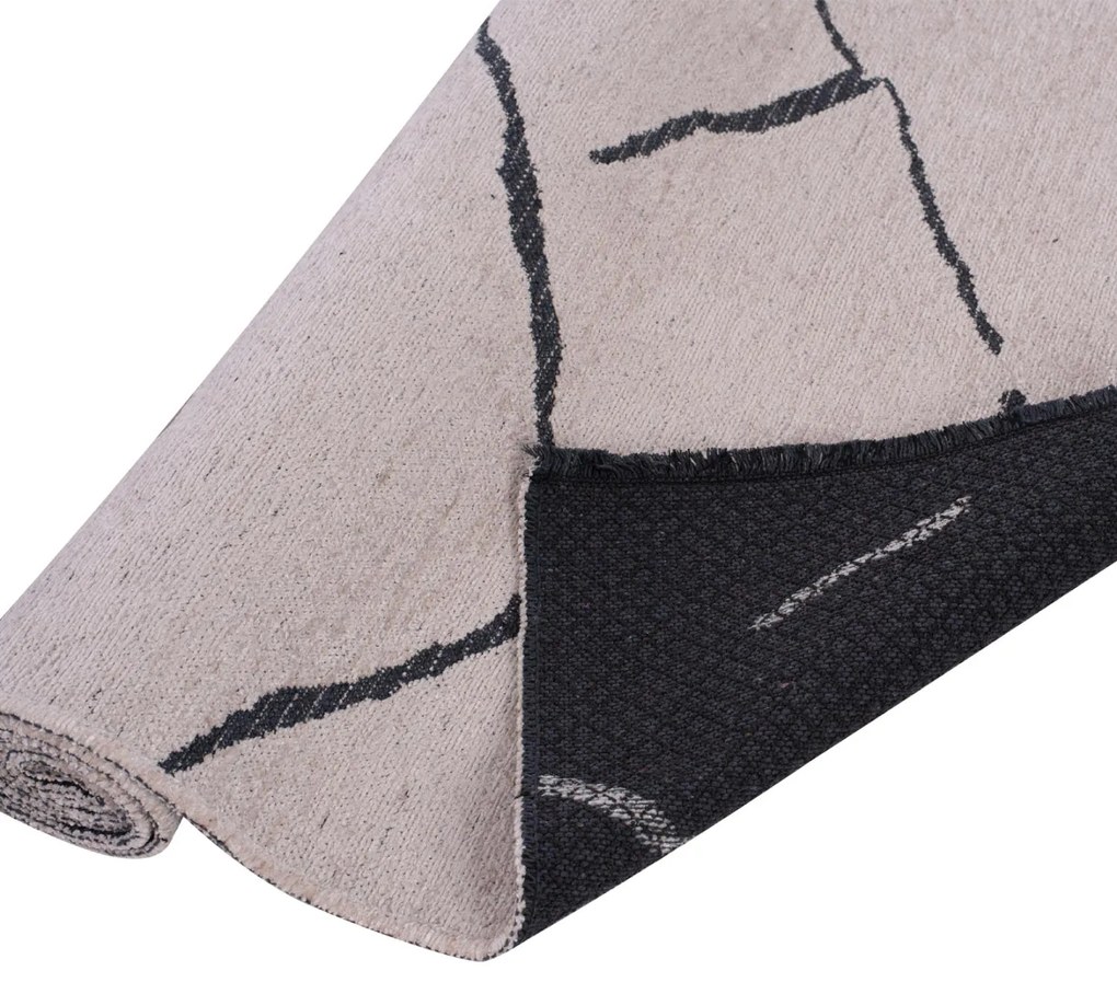 Χαλί σαλονιού CALLISTO C7812.05 με Κρόσια Εκρού-Μαύρο 150x78 εκ. 150x78x1.5 εκ.