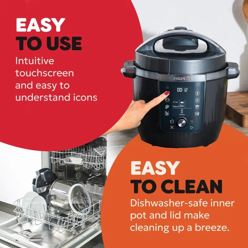 Instant Pot Pro Max 60 WiFi, 1200W, 5,7 L, 10 προγράμματα, Nutriboost, έλεγχος WiFi, οθόνη LCD, Ανοξείδωτο, Μαύρο